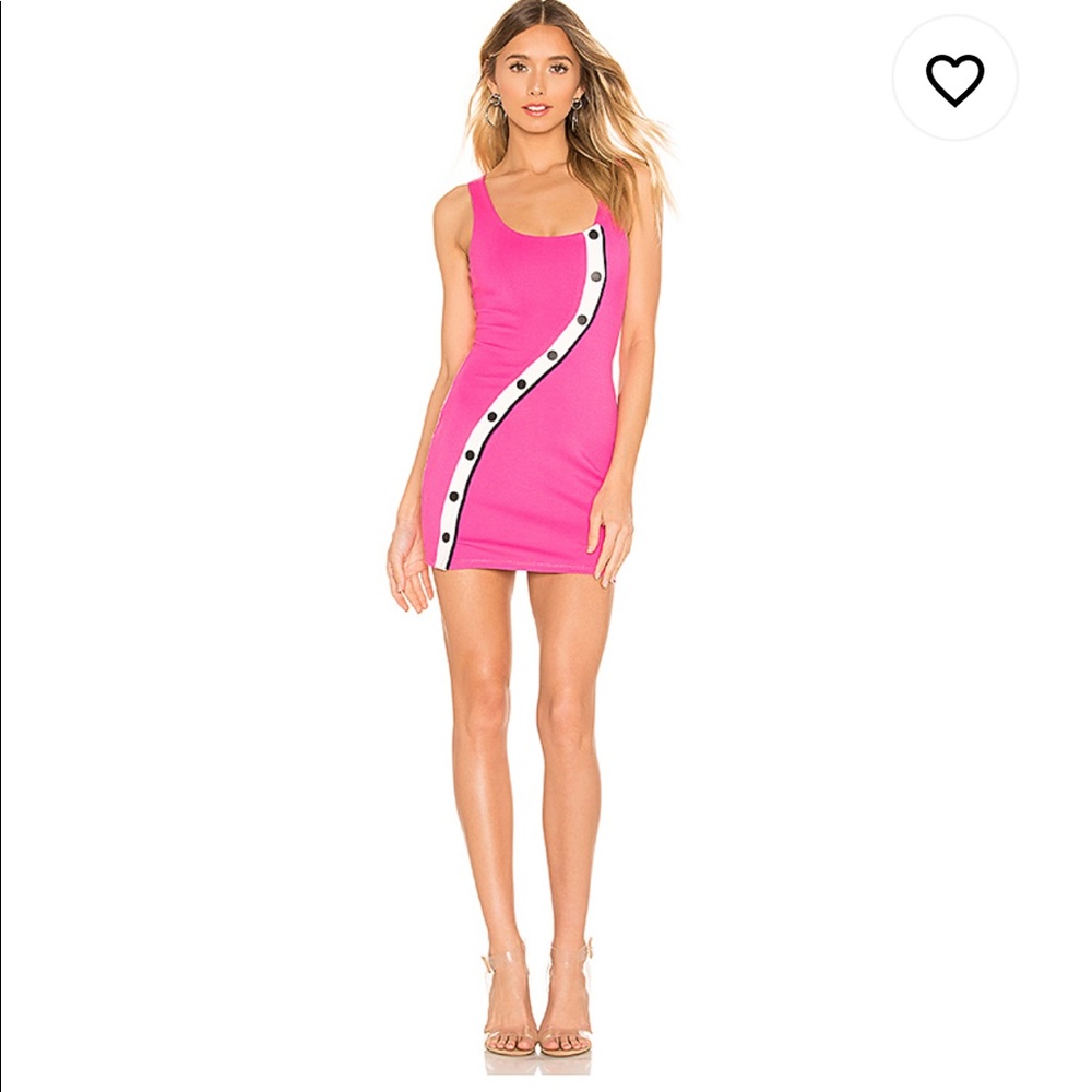 NWT h:ours Marquee Mini Dress in Hot Pink & Black